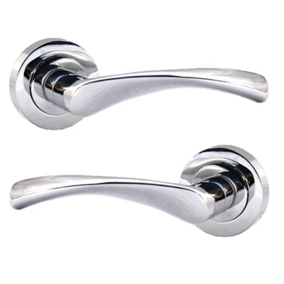 Betley Butterfly Astrid Door Handles Latch Twist Lever On RoseChrome 120mm from B&Q