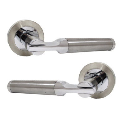 Betley Butterfly Electra Door Handles Latch Lever On Rose DuoChrome Satin 140mm