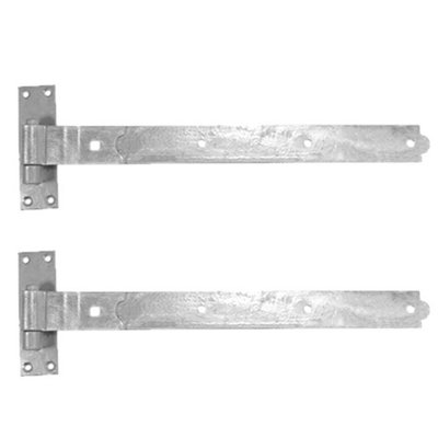 Betley Butterfly Hook And Band Gate & Garage Hinges 16" Cranked Hinge - 400Mm - Galvanised - Pair