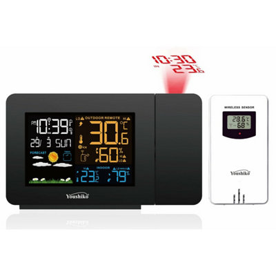 Youshiko Radio Control Projection Alarm Clock  Weather Station from B&Q