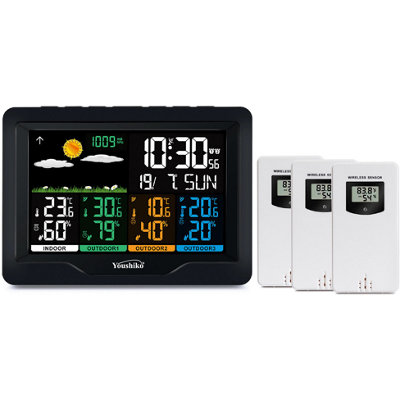 B&Q -  Yc9443 With 3 Outdoor Wireless Sensors Weather StationRadio Controlled  (Official Uk Version)