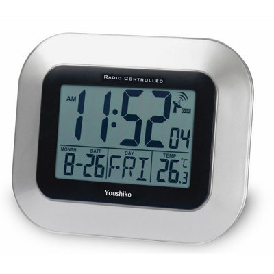 Youshiko Radio Controlled Lcd Wall Mountable And Desk Clock  Yc8022