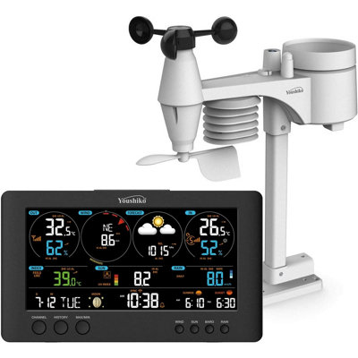 Youshiko Yc9471 Official Uk Version Wifi Internet Wunderground & Weathercloud Professional 7-In-1 Weather Station from B&Q
