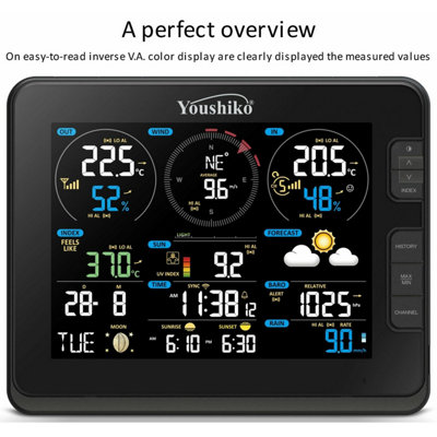 Youshiko Yc9391  ( Official Uk Version)  Professional 7-In-1 Weather Station  Wifi Internet from B&Q