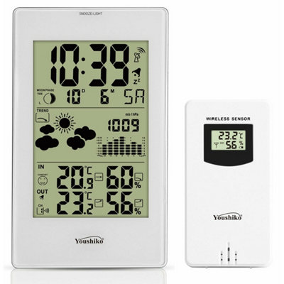 Youshiko Yc9331 Wireless Weather Station(Official Uk Version) Radio Controlled Clock Temperature HumidityBarometric Pressure, from B&Q