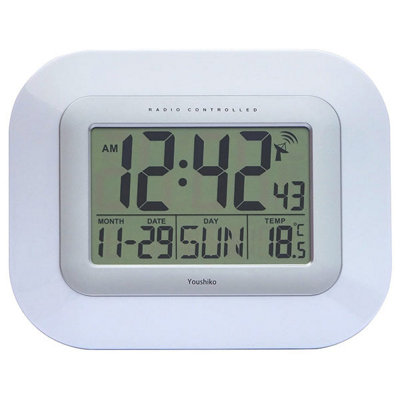 Youshiko Radio Controlled Lcd Wall Mountable And Desk ClockYc8020