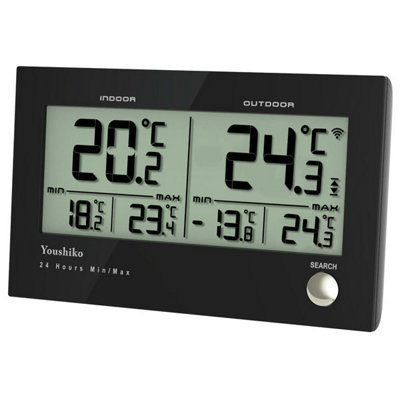 Youshiko  Twin Wireless Indoor Outdoor Thermometer / Temperature Monitor Meter With Wireless Sensor & Maximum And Minimum from B&Q