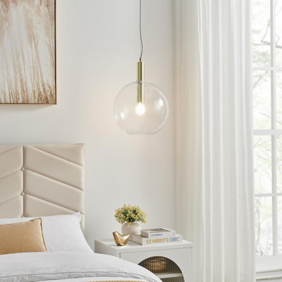 Furniturebox Uk Emily Brass And Smoked Glass Pendant Ceiling Light from B&Q