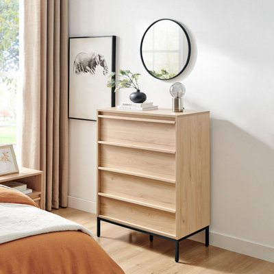 Furniturebox Uk Svit Oak Effect Wooden Chest Of 4 Drawers from B&Q