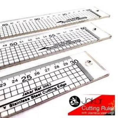 Jakar Acrylic Ruler Set 30Cm 60Cm 100Cm With Stainless Steel Edge Clear Transparent For Precision Craft Design & Technical Drawing from B&Q