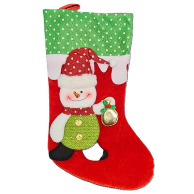HSD Christmas Stocking With SnowmanFestive Holiday Decoration For TreeMantel & Home Decor from B&Q