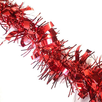 HSD Chunky Red Tinsel Garland2M (6.5Ft)Festive Christmas & Party DecorationMantel & Home Decor from B&Q