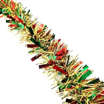 HSD Chunky Red Green Tinsel Garland2M (6.5Ft)Festive Christmas & Party DecorationMantel & Home Decor from B&Q