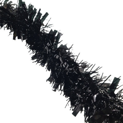 HSD Chunky Black Tinsel Garland2M (6.5Ft)Festive Christmas & Party DecorationMantel & Home Decor from B&Q