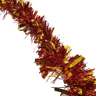 HSD Chunky Red & Gold Tinsel Garland2M (6.5Ft)Festive Christmas & Party DecorationMantel & Home Decor from B&Q