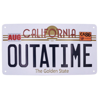B&Q Brown Back To The Future Replica Number Plate Tin Sign