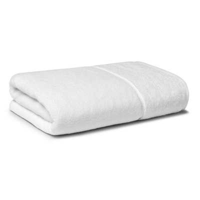 B&Q -  Panda Zero-Twist Bamboo Bath Towel White