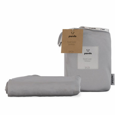 B&Q -  100% Bamboo Bedding Duvet Cover Quiet Grey