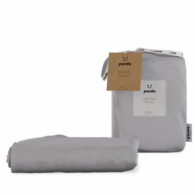 B&Q -  100% Bamboo Bedding Fitted Sheet Quiet Grey