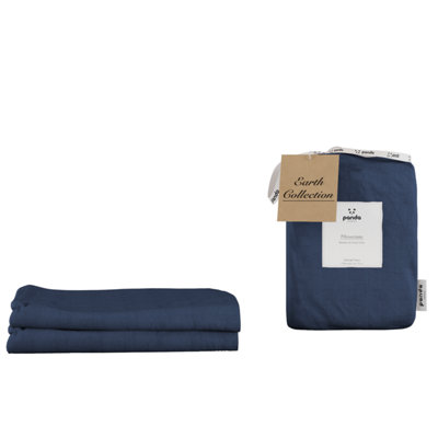 panda London Bamboo & French Linen Pillowcases Midnight Navy from B&Q