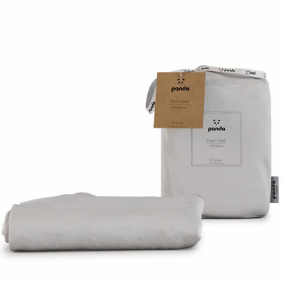 Panda London White 100% Bamboo Bedding Fitted Sheet Pure