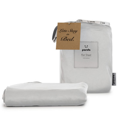 Panda London 100% Bamboo Bedding Flat Sheet Pure White