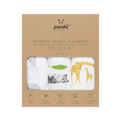 panda London Bamboo Baby Muslin Origami Swaddle