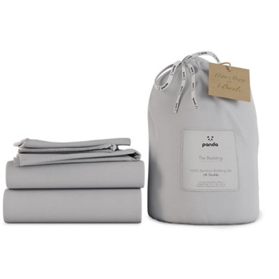 B&Q -  100% Bamboo Bedding Complete Bedding Set Quiet Grey