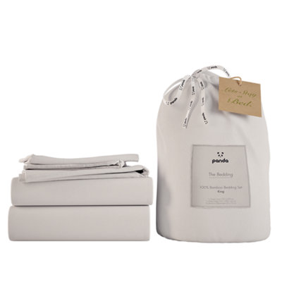 B&Q -  100% Bamboo Bedding Complete Bedding Set Pure White