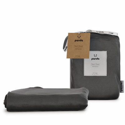 Panda London 100% Bamboo Bedding Fitted Sheet Urban Grey