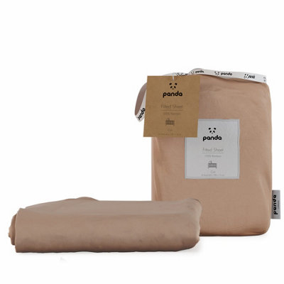 Panda London 100% Bamboo Bedding Fitted Sheet (2-Pack) Vintage Pink Cot/cotbed from B&Q