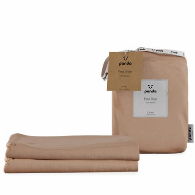 Panda London 100% Bamboo Bedding Fitted Sheet (2-Pack) Vintage Pink Cot/cotbed from B&Q