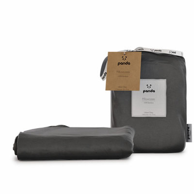 B&Q -  100% Bamboo Bedding Pillowcases Urban Grey