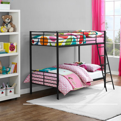 Dorel Black Bunk Bed Convertible Metal Single