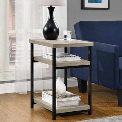 Dorel Elmwood End Table In Distresses Oak Grey