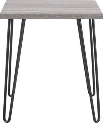 B&Q -  Home Owen Retro End Table In Distressed Grey Oak