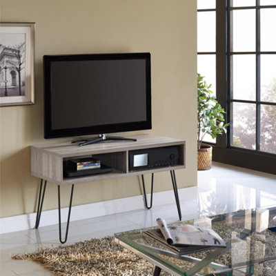 B&Q -  Home Owen Retro Tv-Stand Distressed Grey Oak