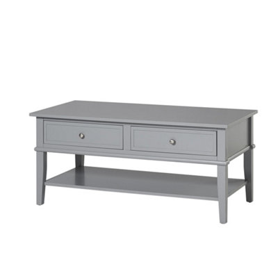 B&Q -  Home Franklin 2 Drawer Coffee Table In Grey
