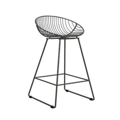 Dorel Ellis Wire Counter Stool In Grey