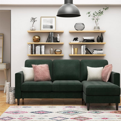 B&Q -  Home Strummer Reversible Sectional Sofa Green