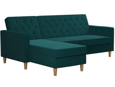 B&Q -  Home Liberty Sectional Futon With Storage Green