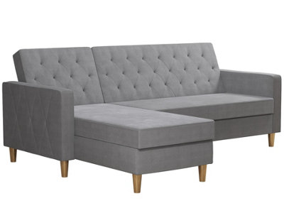 B&Q -  Home Liberty Sectional Futon With Storage Grey