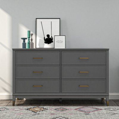 Dorel Home Westerleigh 6 Drawer Dresser Grey from B&Q