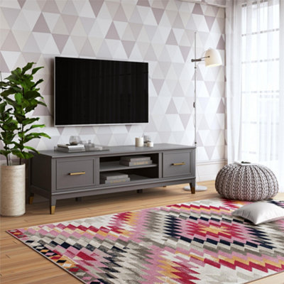 B&Q -  Home Westerleigh Tv-Stand With Doors In Graphite Grey