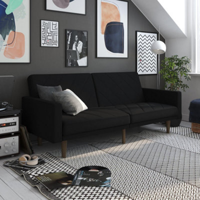 B&Q -  Home Paxson Clic Clac Sofa Bed In Black Fabric