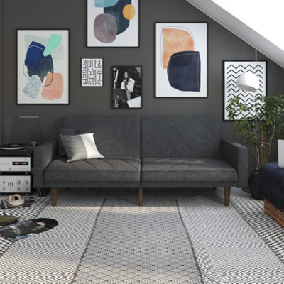 B&Q -  Home Paxson Clic Clac Sofa Bed In Grey Fabric