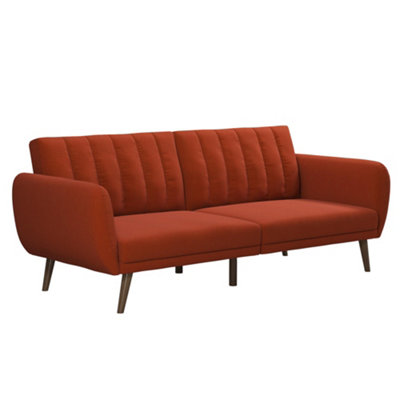Novogratz Brittany Sofa Bed In Linen Look Orange from B&Q
