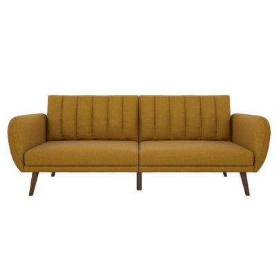Novogratz Brittany Sofa Bed In Linen Look Mustard from B&Q