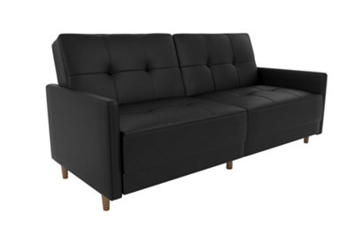Dorel Black Andora Sprung Sofa Bed In Faux Leather