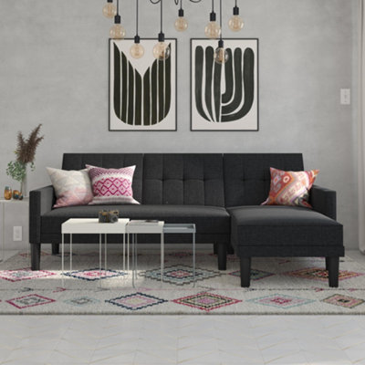 B&Q -  Home Haven Sectional Sofa BedLinen Dark Grey